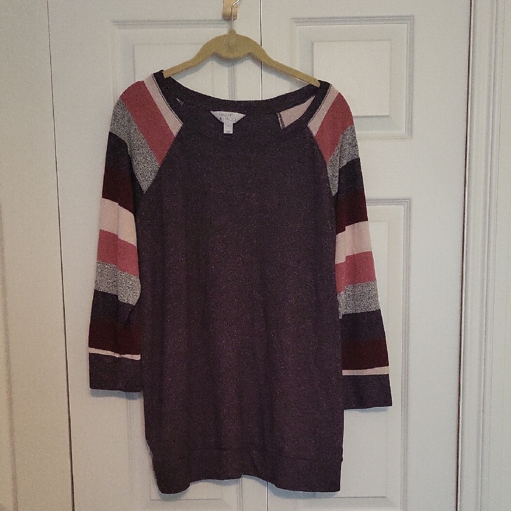 Market & Spruce Purple and Pink Knit Top